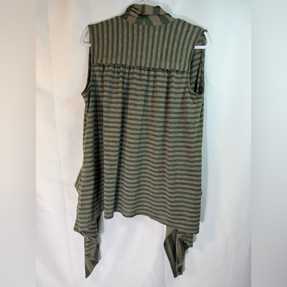LOGO Women's Green & Oatmeal Striped Vest M - Picture 8 of 11